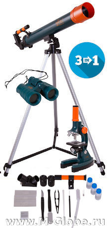Набор Levenhuk LabZZ MTВ3: микроскоп, телескоп, бинокль, артикул № 850